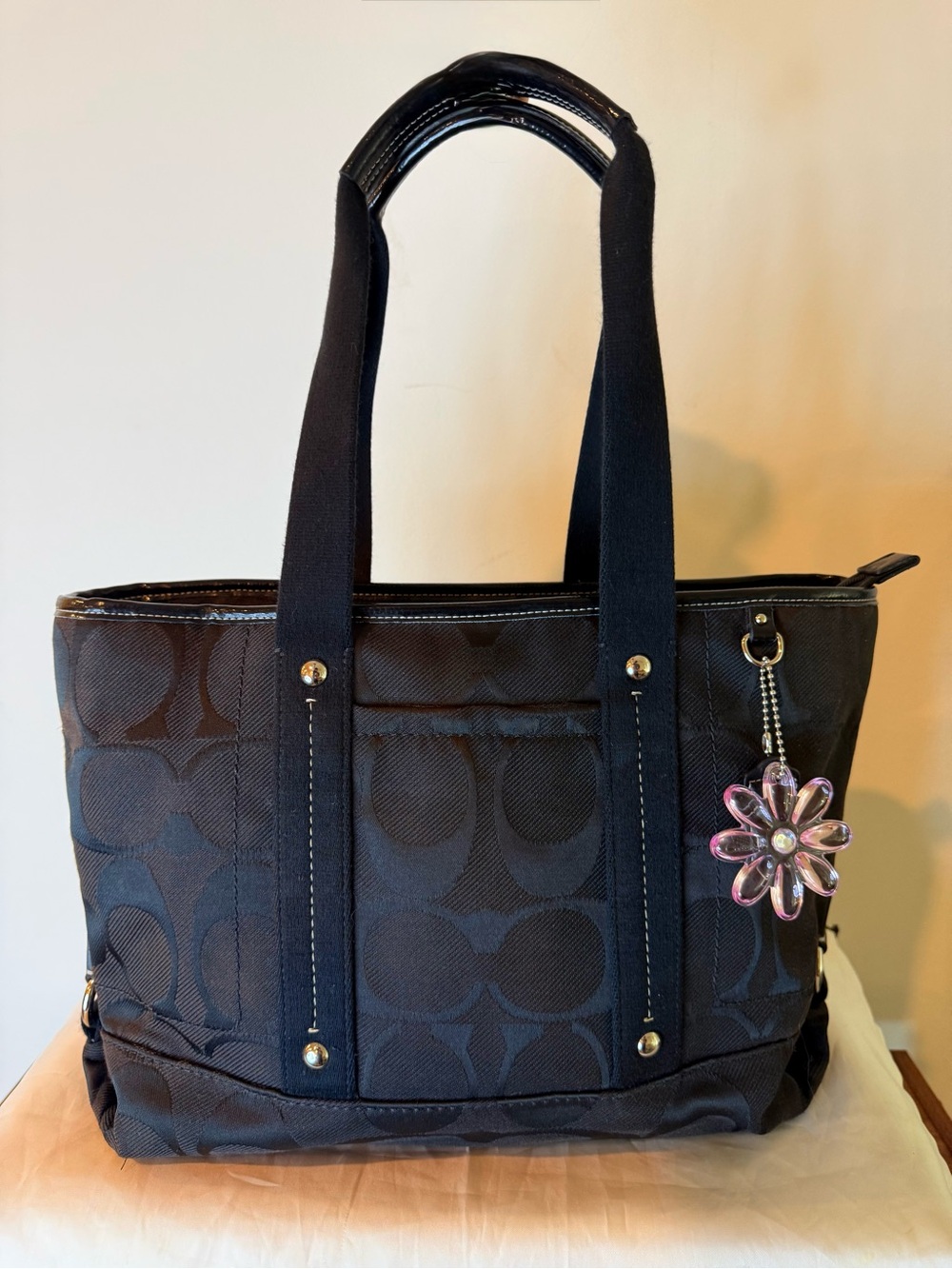 Coach (2012) Kyra Daisy Signature C Tote Bag- Black